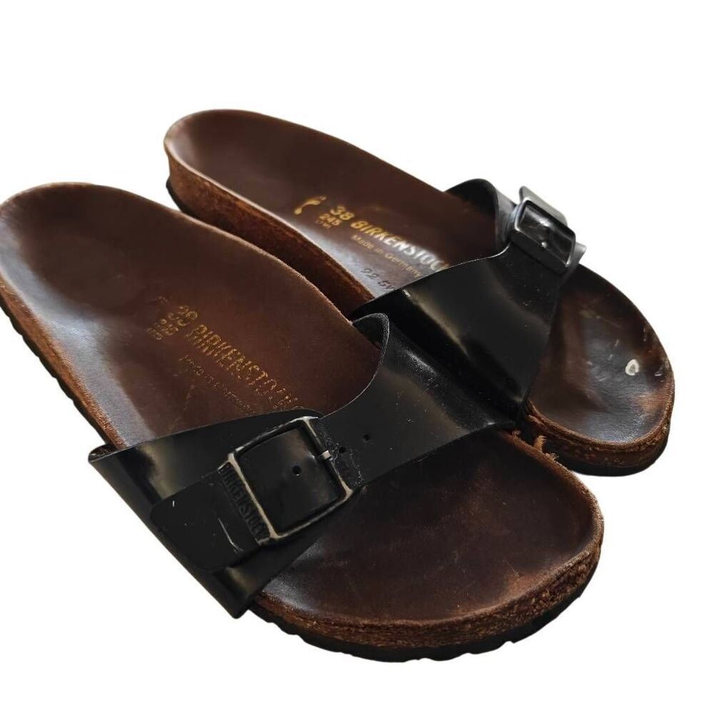 Birkenstock Patent Leather Slip On Sandals - Picture 8 of 12